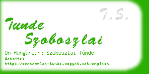 tunde szoboszlai business card